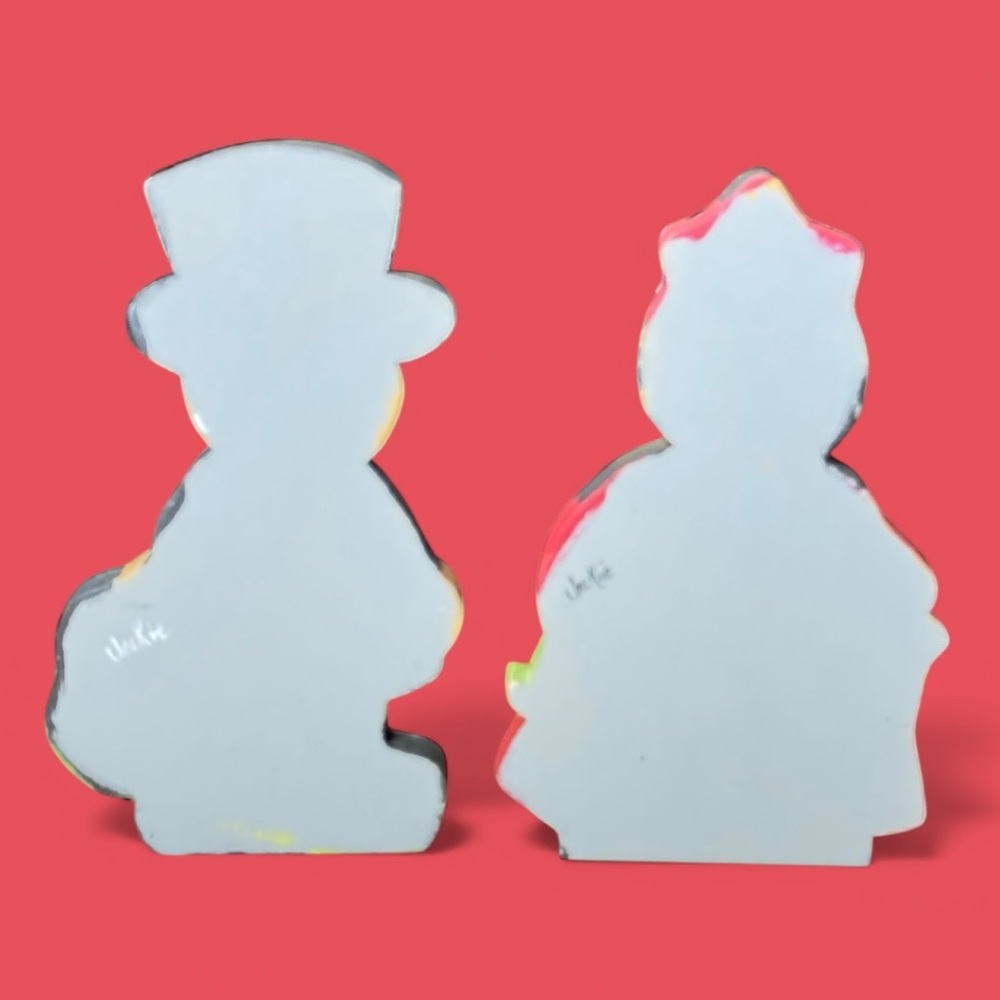 Hand-Painted Halloween Gingerbread Shelf Sitters Signed Bellamy’s Cottage Pair - Picture 4 of 10